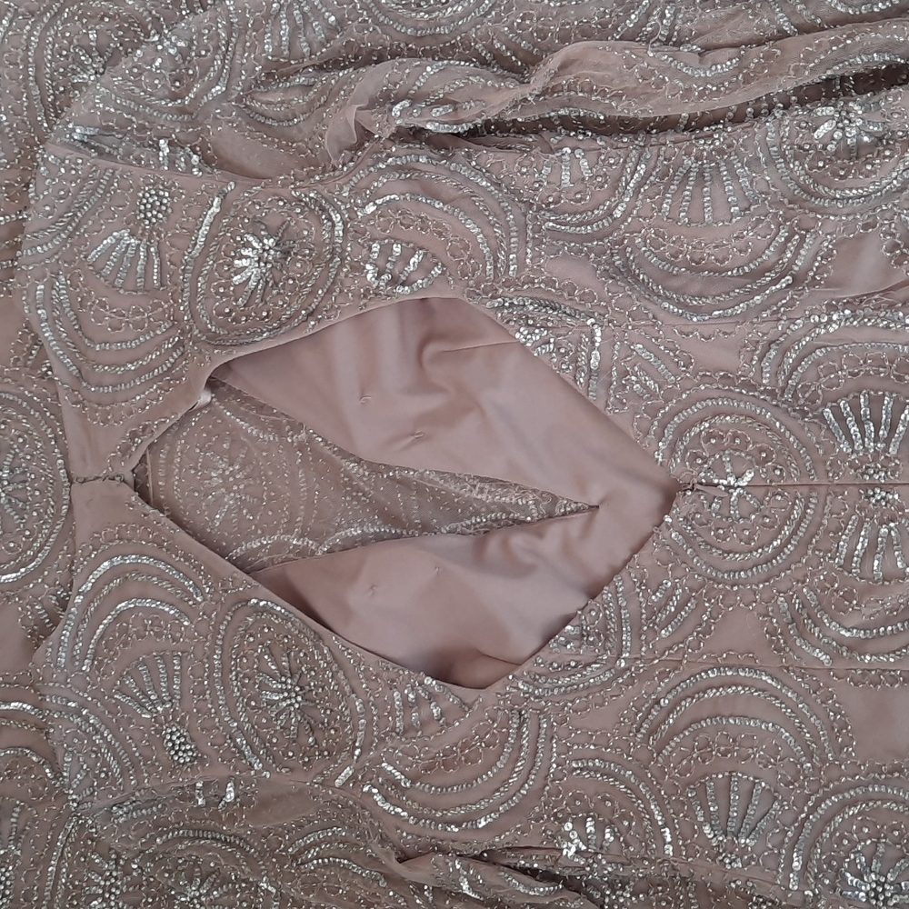 NWOT! AIDEN MATTOX BLUSH BEADED DESIGNER DRESS GOWN SIZE 8 - Picture 6 of 15